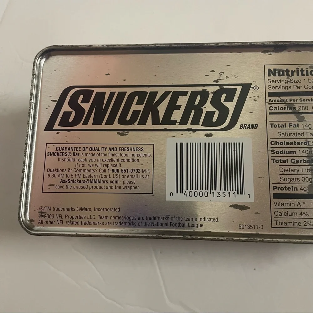 Snickers Blue NFL Tin Locker Box